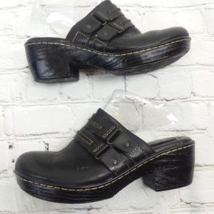 Born Leather Clogs Black